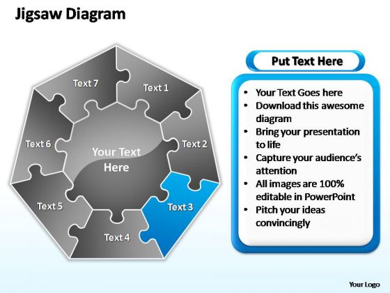 PowerPoint Slide Layout Teamwork Jigsaw Ppt Template