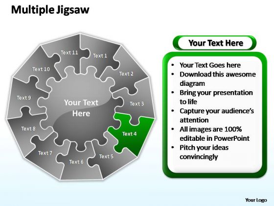 PowerPoint Slide Layout Teamwork Multiple Jigsaw Ppt Theme