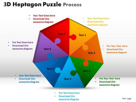 PowerPoint Slide Strategy Hexagon Puzzle Ppt Process