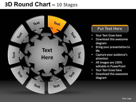 PowerPoint Slidelayout Leadership Round Chart Ppt Template