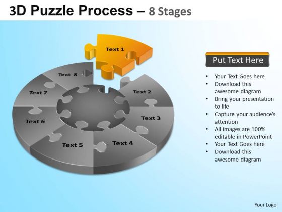 PowerPoint Slides Business Strategy Puzzle Segment Pie Chart Ppt Themes