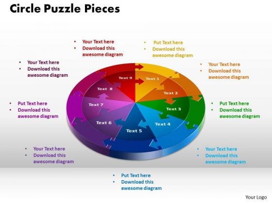 PowerPoint Slides Circle Puzzle Pieces Strategy Ppt Designs