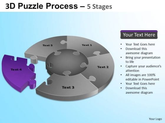 PowerPoint Slides Editable Jigsaw Pie Chart Ppt Slide