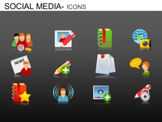 PowerPoint Slides Executive Growth Social Media Icons Ppt Templates