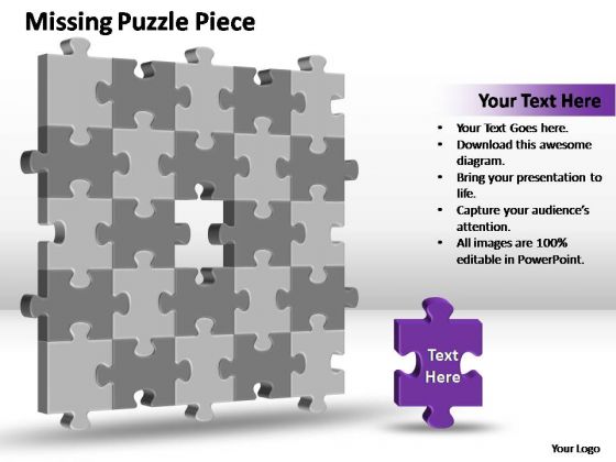 PowerPoint Slides Process 3d 5x5 Missing Puzzle Piece Ppt Theme
