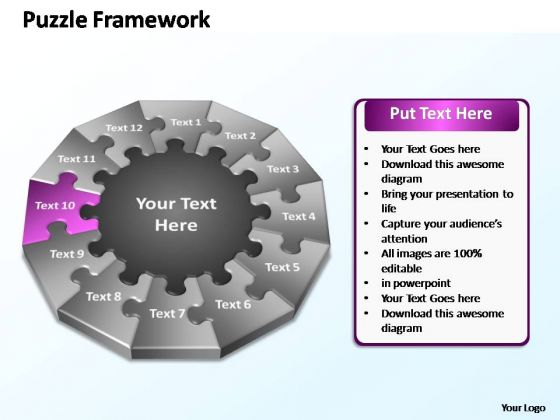 PowerPoint Slides Strategy Puzzle Framework Ppt Theme