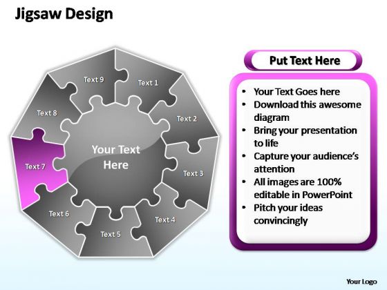 PowerPoint Template Chart Jigsaw Format Ppt Template