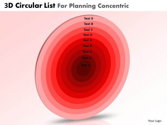 PowerPoint Template Company Competition 3d Circular Chart List Core Diagrams Ppt Presentation