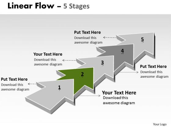 PowerPoint Template Corporation Step By Non Linear Ideas Flow Image