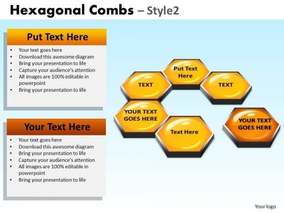 PowerPoint Template Missing Cell Hexagonal Combs Ppt Presentation