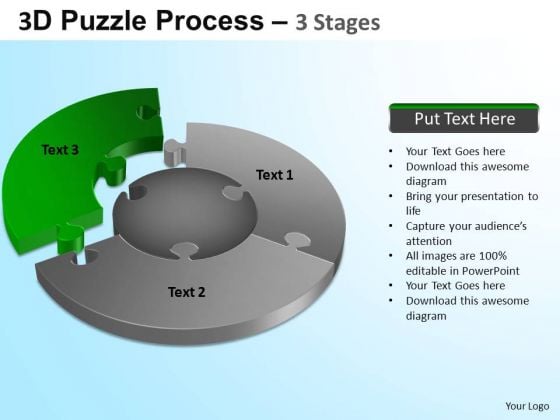 PowerPoint Template Process Jigsaw Pie Chart Ppt Theme