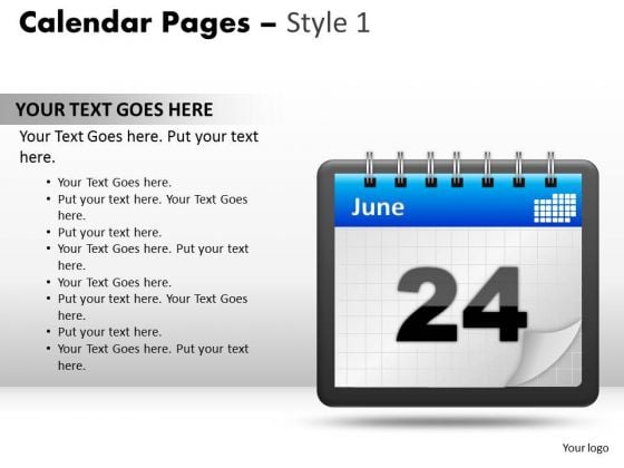 PowerPoint Templates Calendar 24 June Diagram Ppt Slide PowerPoint Templates Calendar 24 June Diagram Ppt Slide