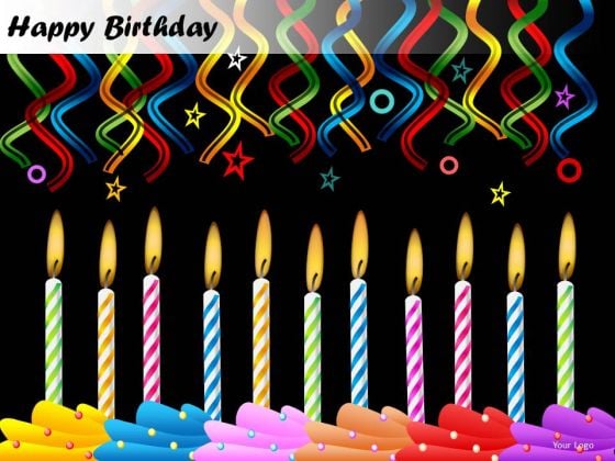 PowerPoint Templates Candles Happy Birthday Ppt Slide