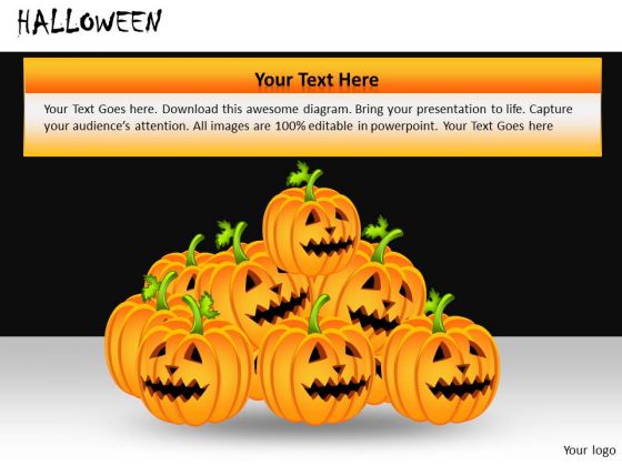 PowerPoint Templates Halloween Carved Pumpkins Ppt Slides