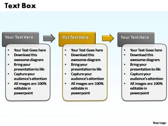 PowerPoint Templates Process 3 Steps Text Box Ppt Process
