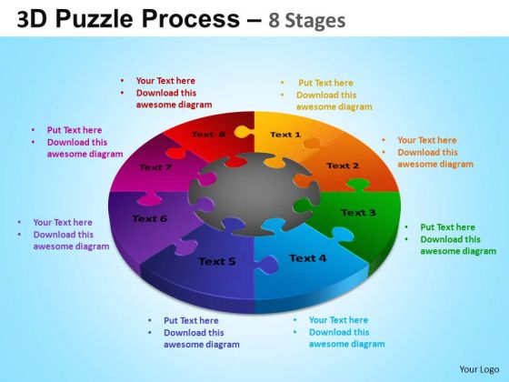 PowerPoint Themes Business Designs Puzzle Segment Pie Chart Ppt Templates