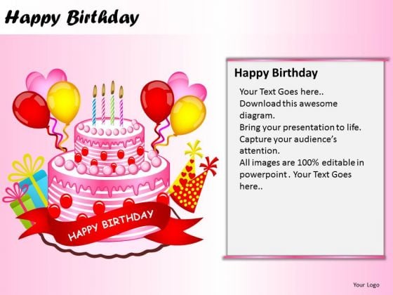 PowerPoint Themes Cake Happy Birthday Ppt Process