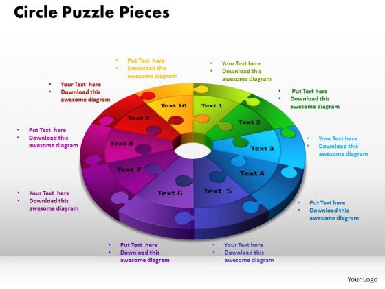 PowerPoint Themes Circle Puzzle Pieces Ppt Slides