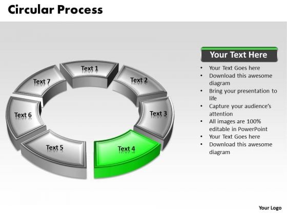Ppt 3d Green Animated Multicolor Circular Process PowerPoint Templates
