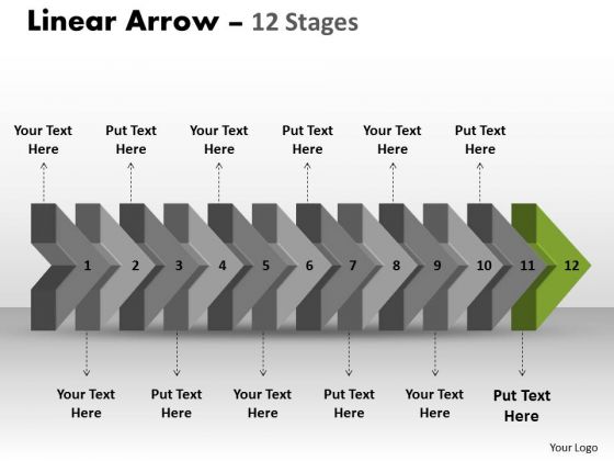 Ppt 3d Illustration Of Straightaway Arrow Flow Swim Lane Diagram PowerPoint Template 13 Image