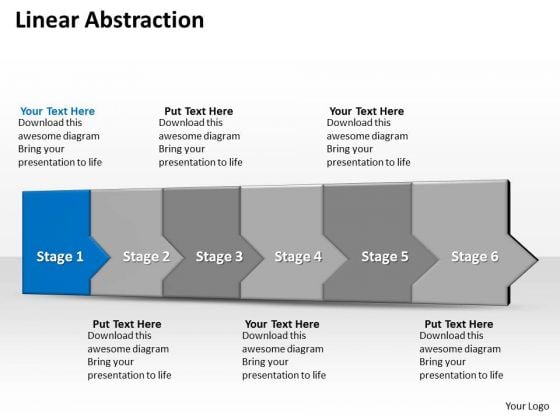 Ppt 3d Linear Abstraction To Prevent Marketing Losses Six Steps PowerPoint Templates