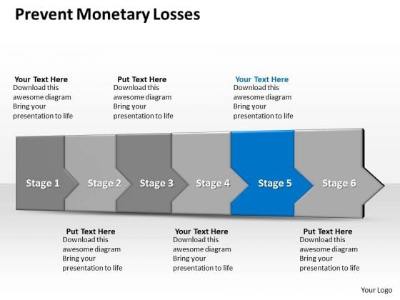 Ppt 3d Linear Abstraction To Prevent Monetray Losses Six Steps PowerPoint Templates
