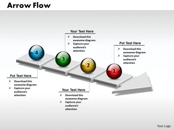 Ppt 3d Linear Flow Arrow 4 Power Point Stage PowerPoint Templates