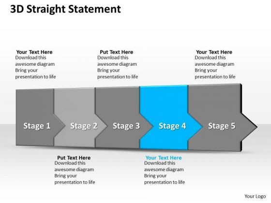 Ppt 3d Straight Description To Prohibt Business Losses Five Steps PowerPoint Templates