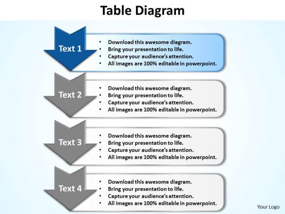Ppt 4 Step Table Diagram Presentation Editable PowerPoint Templates Ppt 4 Step Table Diagram Presentation Editable PowerPoint Templates