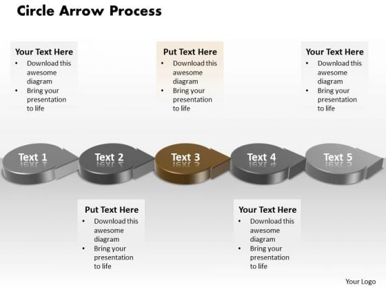 Ppt Brown Unit Circle PowerPoint Presentation Arrow Process Flow Diagram Templates