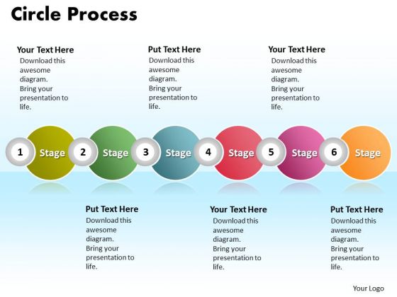 ppt circle procurement process powerpoint presentation 6 phase