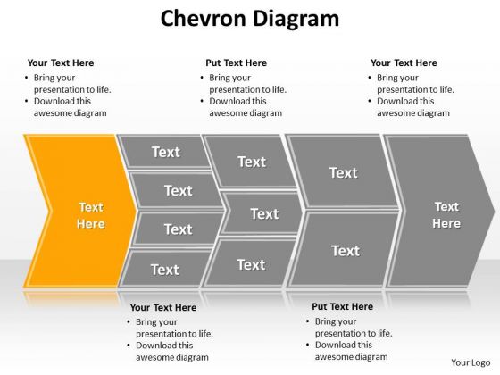 Ppt Describing Yellow Component Using Chevron Diagram PowerPoint Templates