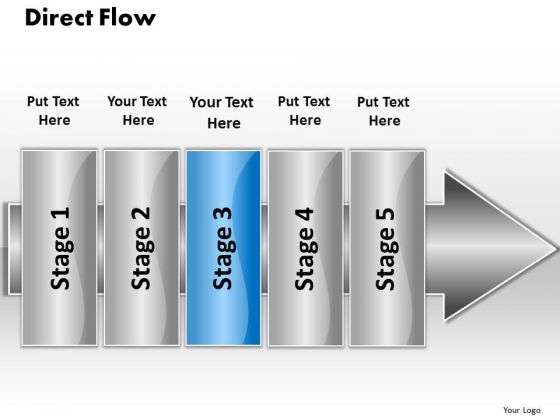Ppt Even Flow 5 Stages PowerPoint Templates