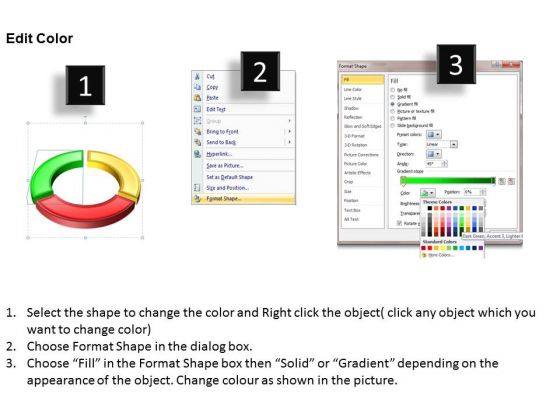 ppt half circle powerpoint 2010 divided into 3 segments templates for powerpoint 2010