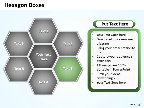 Ppt Hexagon Shapes Text Boxes Editable Powerpoint Templates 07 Powerpoint Templates