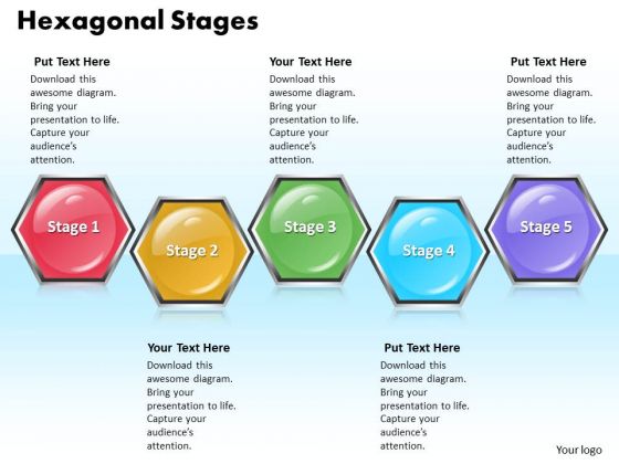 Ppt Hexagonal Process 5 Phase Diagram PowerPoint Templates
