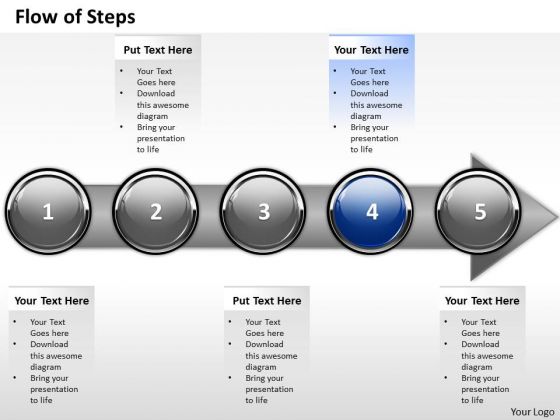 Ppt Horizontal Imitation Of Marketing Process Through 5 Stages PowerPoint Templates