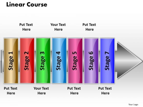 Ppt Linear Course 7 Power Point Stage PowerPoint Templates