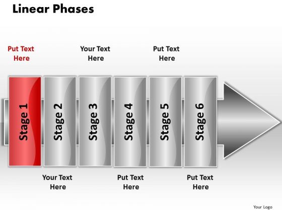 Ppt Linear Flow 6 Phases PowerPoint Templates