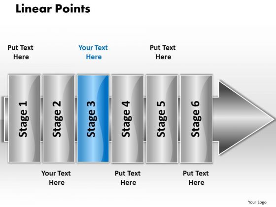 Ppt Linear Flow 6 Points PowerPoint Templates