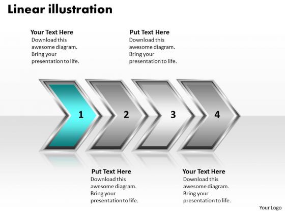Ppt Linear Illustration Of Procedure Using 4 Stages PowerPoint Templates