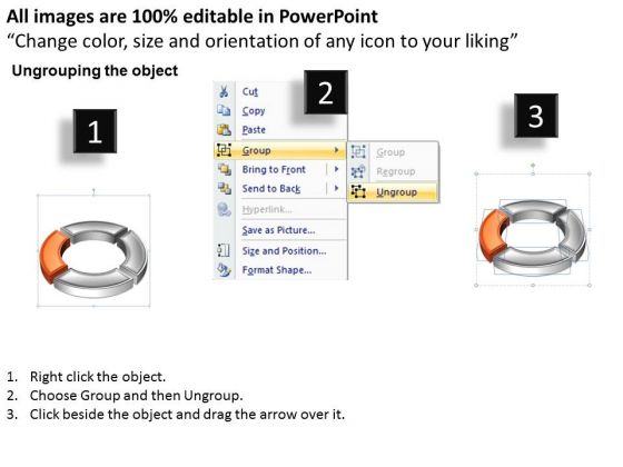 ppt orange division illustrating four issue powerpoint templates 2