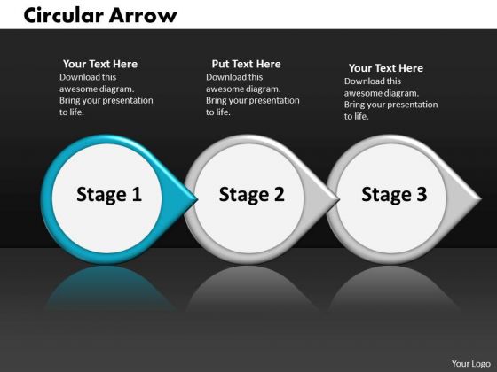 Ppt Regular Flow Of 3 Steps Working With Slide Numbers Circular Arrow PowerPoint Templates