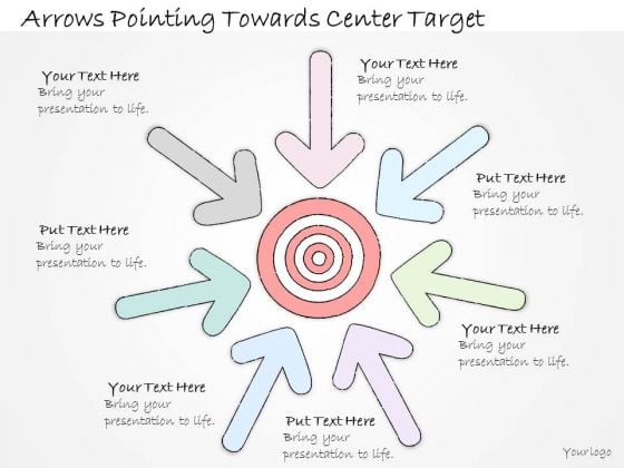Ppt Slide Arrows Pointing Towards Center Target Business Diagrams