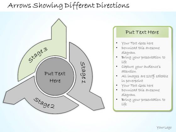 Ppt Slide Arrows Showing Different Directions Consulting Firms