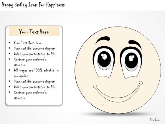Ppt Slide Happy Smiley Icon For Happiness Business Diagrams