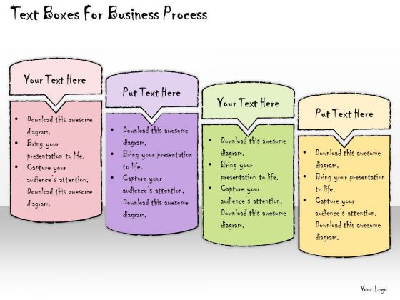 Ppt Slide Text Boxes For Business Process Sales Plan