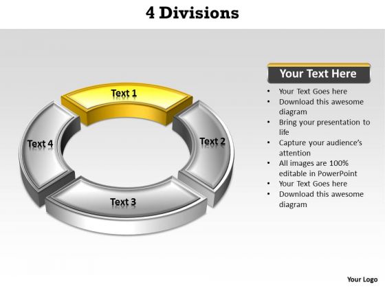 Ppt Yellow Division Illustrating One Issue PowerPoint Templates