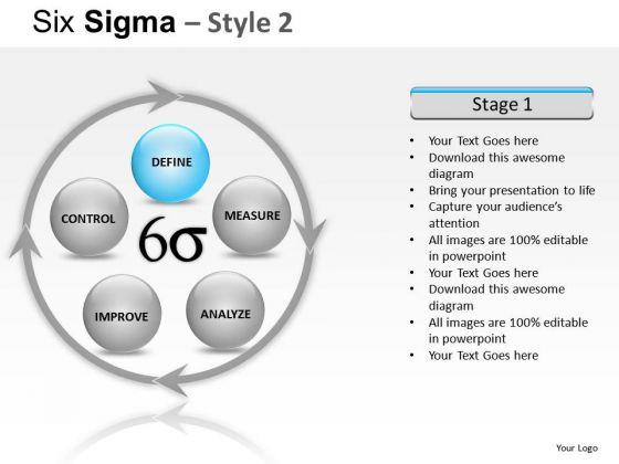 Process Flowchart Diagram Six Sigma Ppt Slides