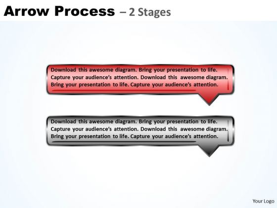 Process Ppt Theme Linear Using 2 Bubble Shapes Arrows PowerPoint Image